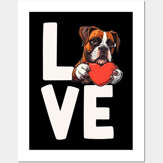 Boxer Love Wall Art by The Jumping Cart